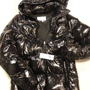 BCBGeneration Black hooded puffer coat size S